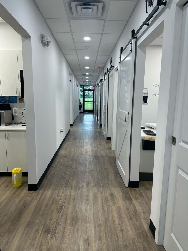 Hallway leading to Dolan Dental treatment rooms